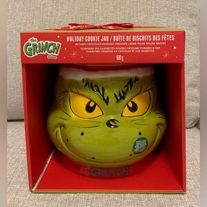 New Dr. Seuss The Grinch Santa Hat Cookie Jar 2025 Cookies & Chocolate Included